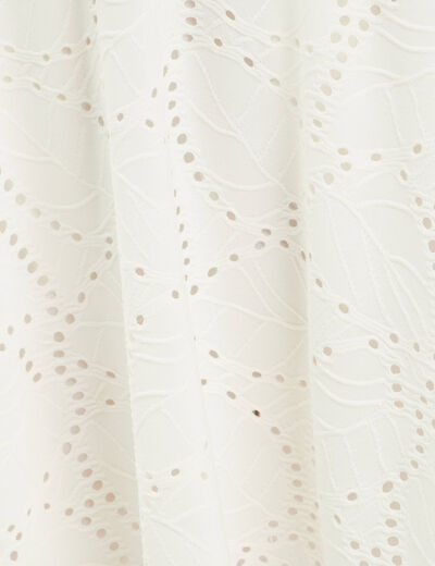 Jupe évasée broderie anglaise ecru femme