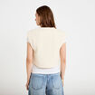 Gilet sans manches brod&eacute; blanc femme