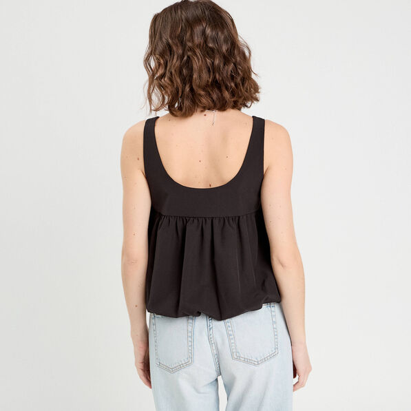 blouse effet boule et noeud noir femme Blouse effet boule et noeud noir femme