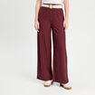 Pantalon large fluide ceinturé prune femme
