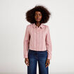 Chemise droite cropped col classique terracotta femme