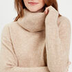 Pull avec col roulé beige femme