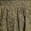 Robe évasée brodée vert kaki femme