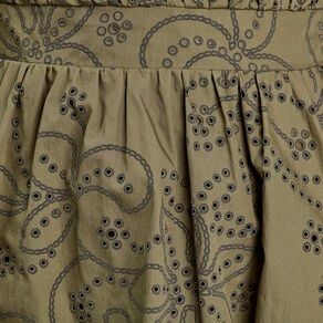 robe evasee brodee vert kaki femme Robe évasée brodée vert kaki femme