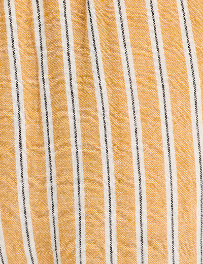 Pantalon large ceinturé contenant du lin jaune femme