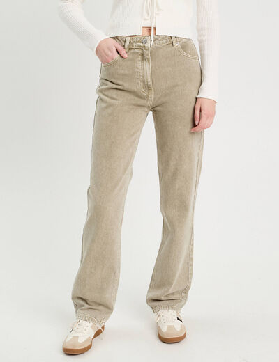Jeans regular 5 poches vert pastel femme