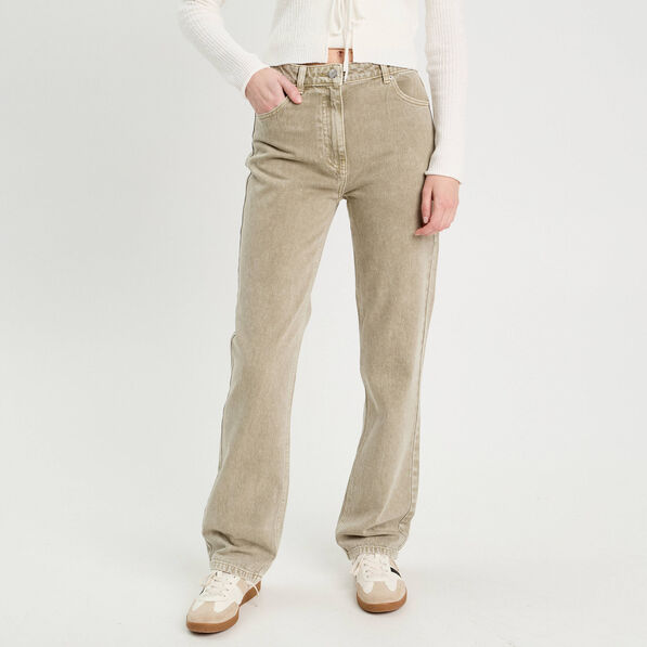 Jeans regular 5 poches vert pastel femme