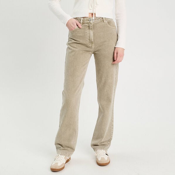 jeans regular 5 poches vert pastel femme Jeans regular 5 poches vert pastel femme