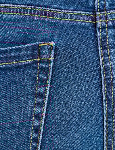 Pantacourt slim en jean denim stone femme