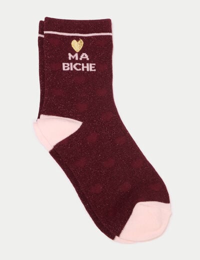 Bo&icirc;te cadeau chaussettes bordeaux femme