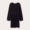 Robe évasée avec bandes clous noir femme