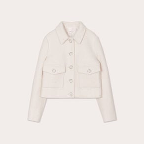 veste droite boutonnee ecru femme Veste droite boutonnée ecru femme