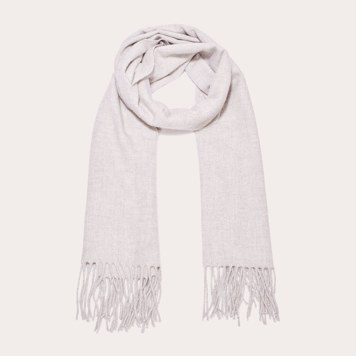 Foulard avec franges gris clair femme