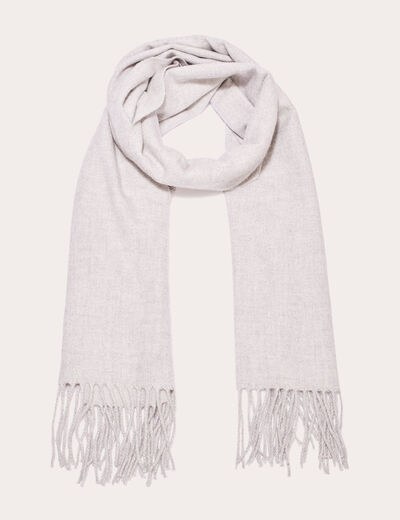 Foulard avec franges gris clair femme