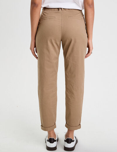 Pantalon chino 7/8ème beige femme