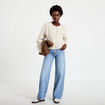Veste cropped bas resserr&eacute; ecru femme