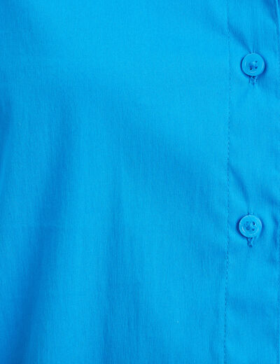 Chemise manches longues bleu femme