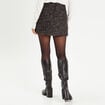 Jupe-short évasée en tweed noir femme