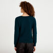 Pull col bateau vert fonc&eacute; femme