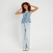 Blouse nouée bleu femme