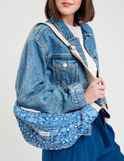 Sac banane bleu femme