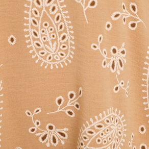 Robe évasée manches courtes camel femme
