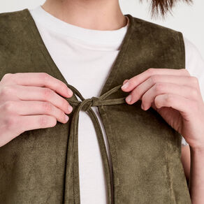 Veste suédine nouée vert kaki femme