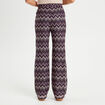 Pantalon large ajour&eacute; violet femme