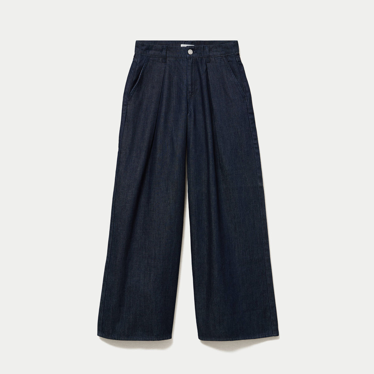 Jean wide leg taille haute denim brut femme