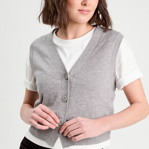 gilet sans manches gris fonce femme Gilet sans manches gris foncé femme