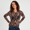Blouse avec noeuds marron foncé femme