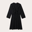 Robe évasée avec volants noir femme