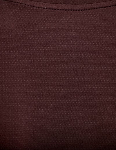 T-shirt col rond manches courtes marron fonc&eacute; femme
