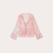 Blouse nouée manches longues rose pastel femme