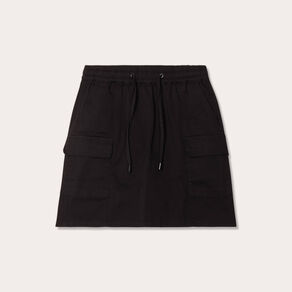jupe cargo taille a coulisse noir femme Jupe cargo taille à coulisse noir femme