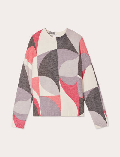Pull manches longues gris clair femme