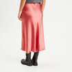 Jupe midi évasée satin rose pastel femme