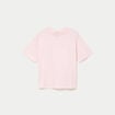 T-shirt col rond manches courtes rose clair femme