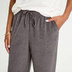 Pantalon large gris foncé femme