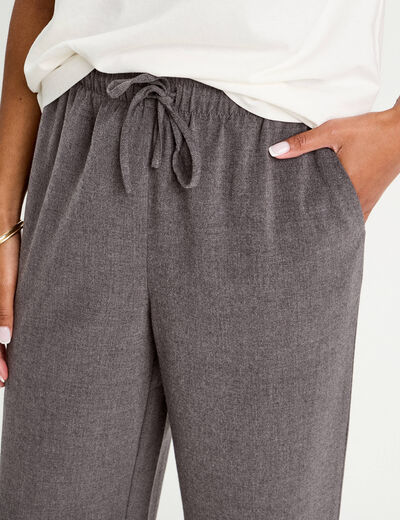 Pantalon large gris foncé femme