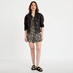 Combishort coupe large noir femme