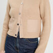 Gilet manches longues taupe femme