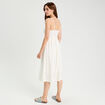 Robe longue évasée ajourée ecru femme