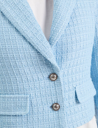 Veste blazer cintrée bleu turquoise femme