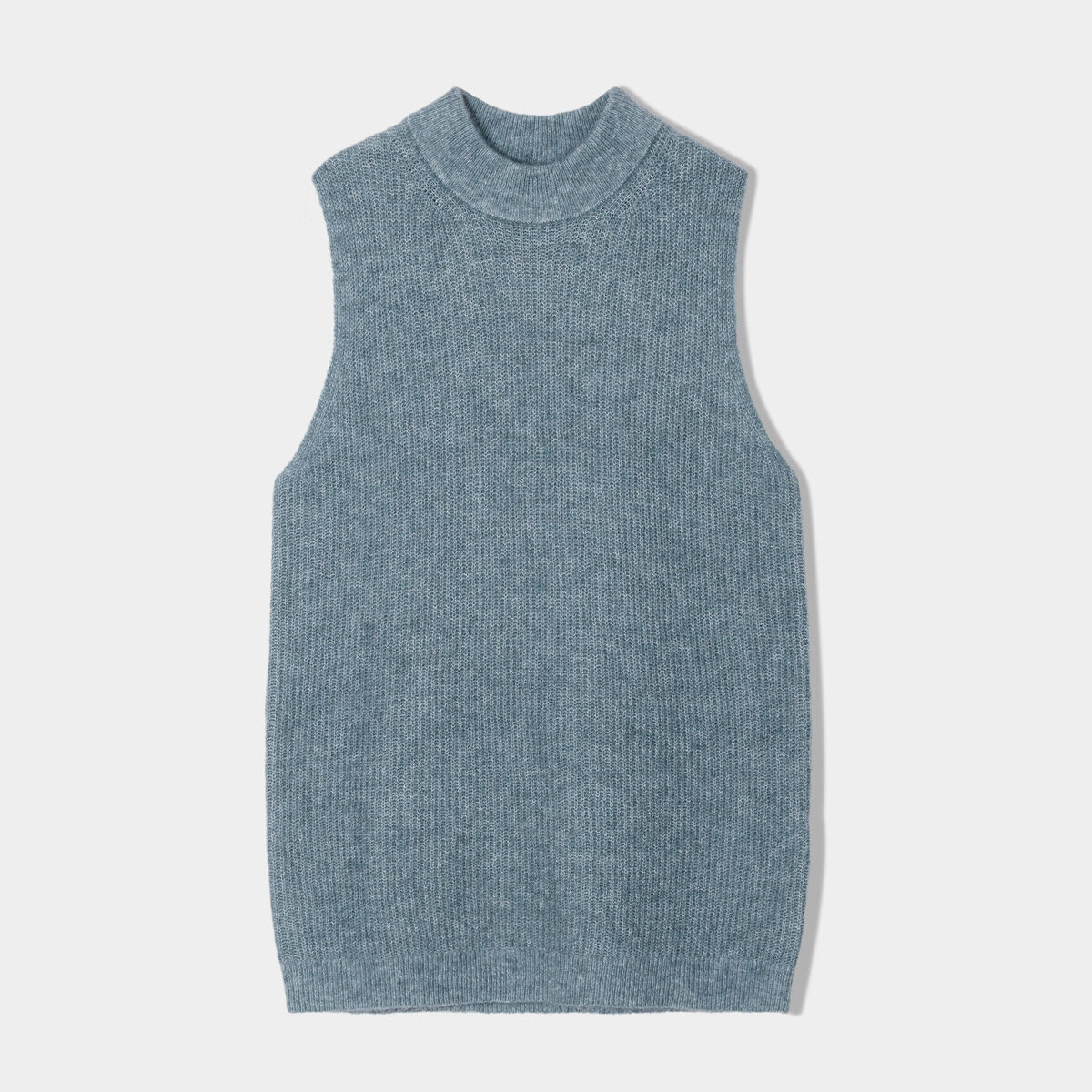 Haut Sans Manches à Col Montant Pour Femme - Pull En Tricot à Col Roulé Doux Et Basique - Débardeur Léger à Col Bénitier Pour Femme, Orange, S