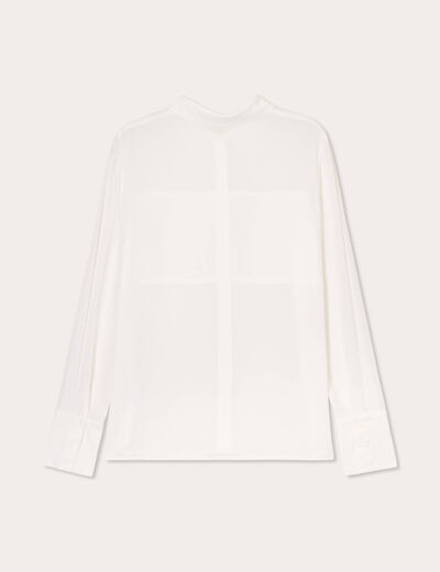 Chemise détails satin ecru femme
