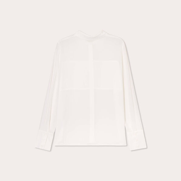 Chemise détails satin ecru femme