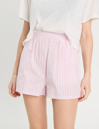 Short droit rose clair femme