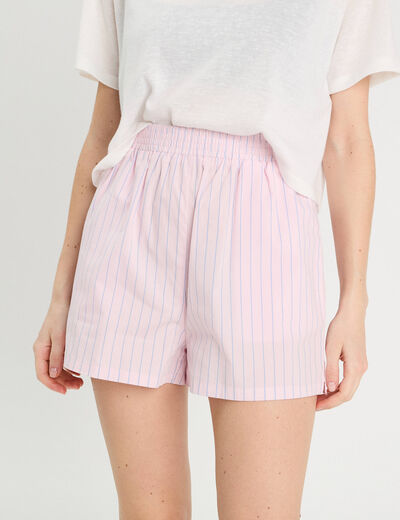 Short droit rose clair femme