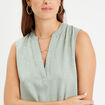 Blouse sans manches vert olive femme